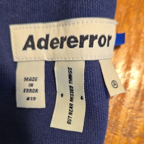 2019 Adererror Navy Blue Zip-Up Front And Rear Hoodie - Picture 10 of 13